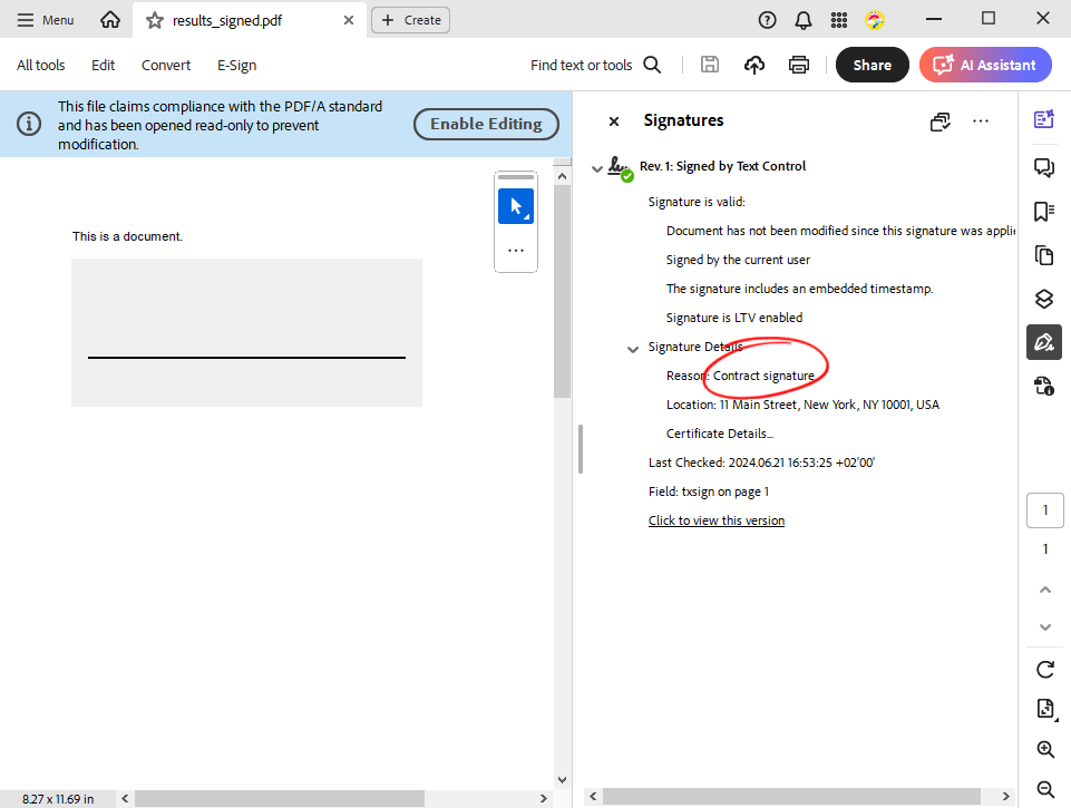 Custom Signer Information